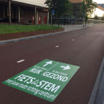 Straatsticker Fietsroute aanduiding Utrecht