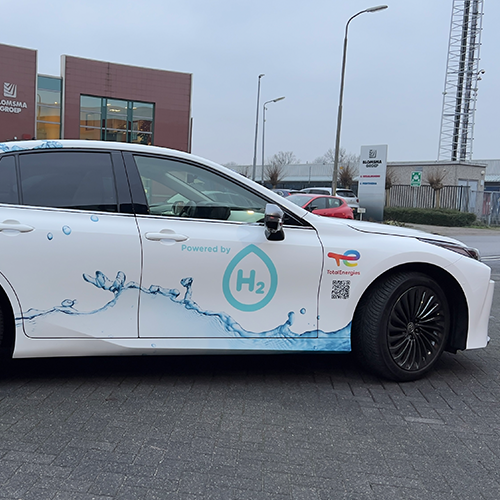 Toyota Mirai Fuel cell car wrap door Blomsma Print & Sign